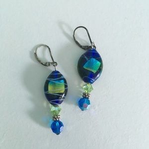 3/25!!!⭐️ Blue Metallic Dangly Earrings